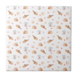 Azulejo Pequeñas conchas marinas de diseño transparente, m