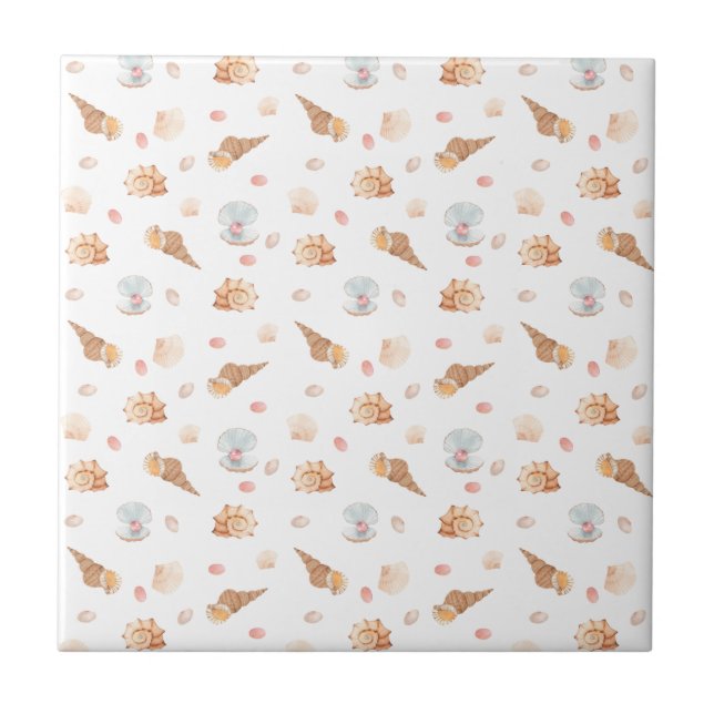 Azulejo Pequeñas conchas marinas de diseño transparente, m (Frente)