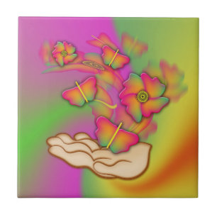 Azulejo Pequeño (4,25" x 4,25") Tejido de fotografía cerám