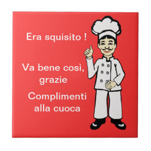 Azulejo Pequeño chef italiano