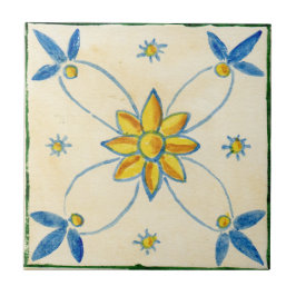 Azulejo pequeño de cerámica estilo siciliano “Rosa