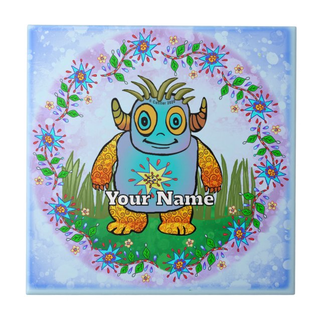 Azulejo Pequeño Monstruo Azul (Frente)