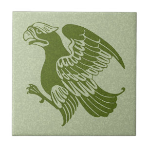 Azulejo Pequeño mosaico de cerámica de águila de De Morgan