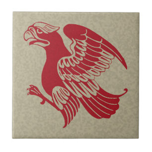 Azulejo Pequeño mosaico de cerámica de águila de De Morgan