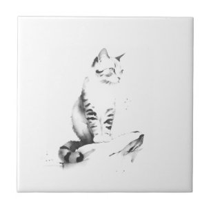 Azulejo Pequeño mosaico de cerámica - Estilo gato, lavado 