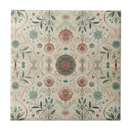 Azulejo Pequeño patrón de hierbas Boho