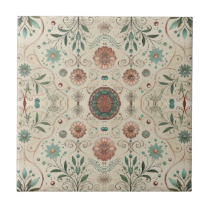 Azulejo Pequeño patrón de hierbas Boho