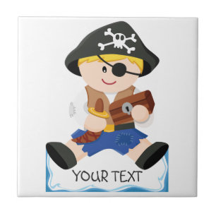 Azulejo Pequeño pirata lindo