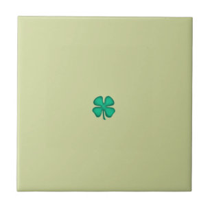 Azulejo pequeño verde claro de trébol irlandés de 