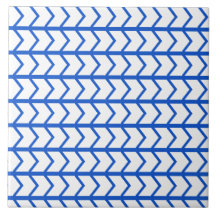 Pequeños Chevrons Art Deco en mosaico azul