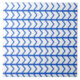 Azulejo Pequeños Chevrons Art Deco en mosaico azul