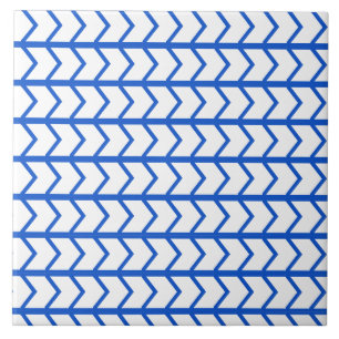 Azulejo Pequeños Chevrons Art Deco en mosaico azul