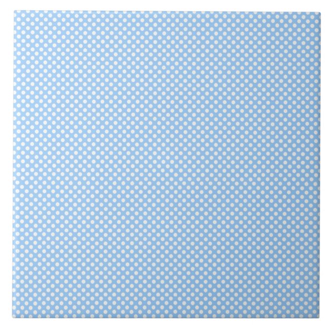 Azulejo Pequeños puntos de polka azules y blancos (Frente)