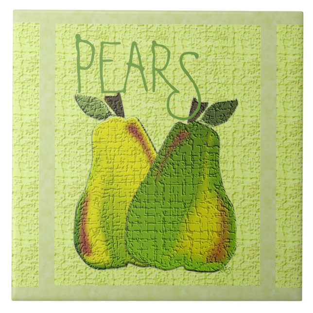 Azulejo Peras texturadas (cal/menta) (Frente)