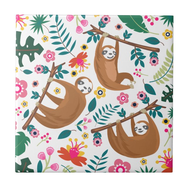 Azulejo pereza floral (Frente)