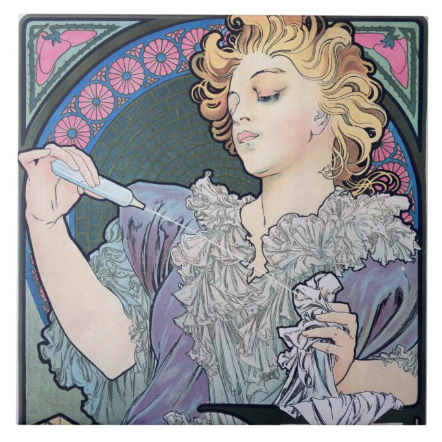Azulejo Perfume, Alphonse Mucha (Frente)