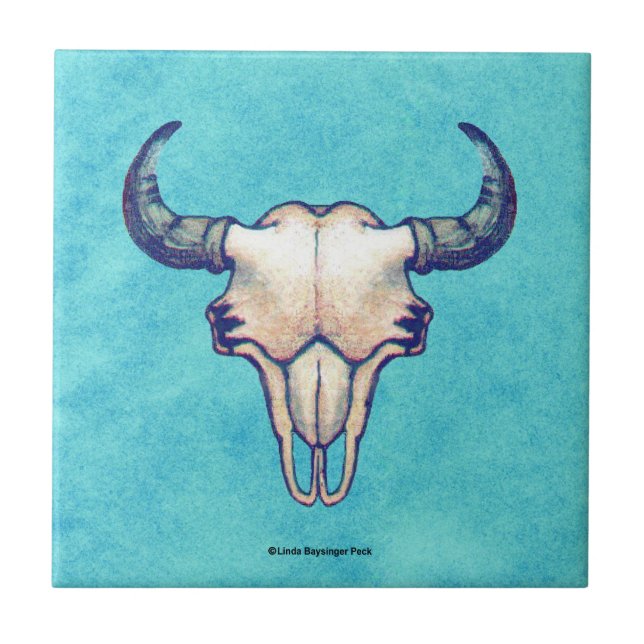 Azulejo Pergamino Turquoise Faux de Buffalo (Frente)