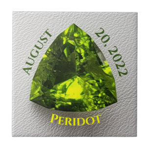 Azulejo Peridot Trillion Keychain Golf Gorra Clip Ring Sil