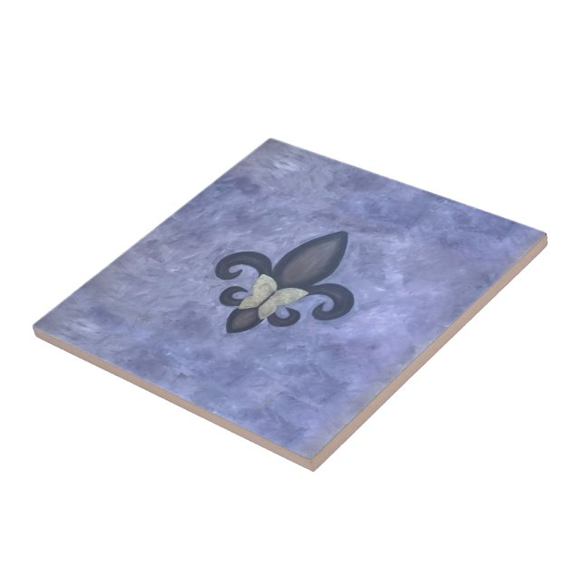 Azulejo Periwinkle Butterfleur | Fleur de Lis Butterfly (Lado)