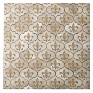 Azulejo Perla y oro
