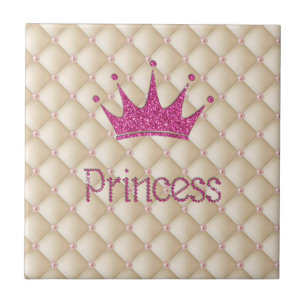 Azulejo Perlas encantadoras chic, tiara, princesa, brillan