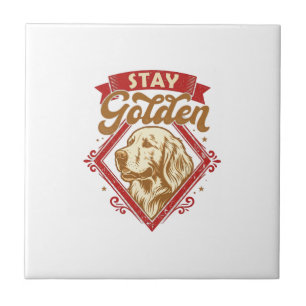 Azulejo Permanecer perro retriever dorado Diamante Rojo_1