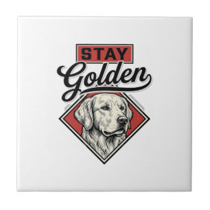 Azulejo Permanecer Retriever Dorado Diseño Vectorial de Pe