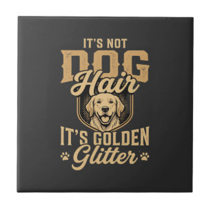 Azulejo Perrito Golden Retriever Divertido Pelo Brillo