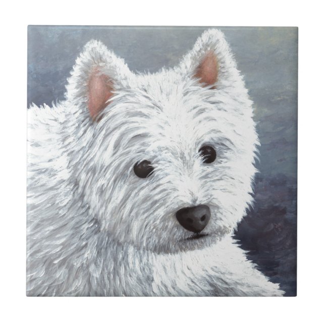 Azulejo perro 137 westie blanco (Frente)