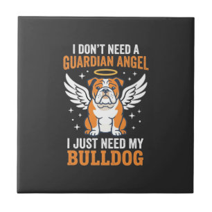 Azulejo Perro Ángel de la Guarda Bulldog