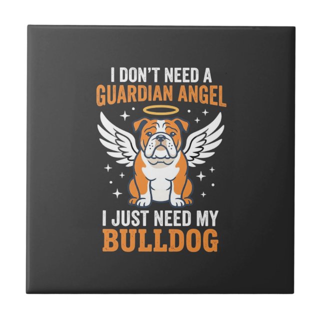 Azulejo Perro Ángel de la Guarda Bulldog (Frente)