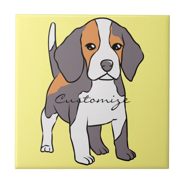 Azulejo Perro Beagle Cute Rama Thunder_Cove (Frente)