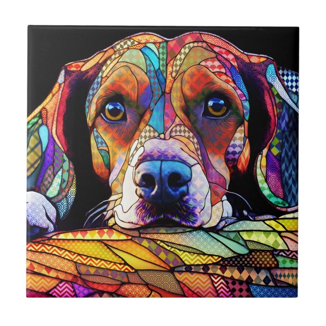 Azulejo Perro Beagle Multicolor 178 (Frente)