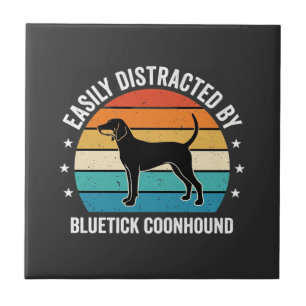 Azulejo Perro Bluetick Coonhound Atardecer Retro