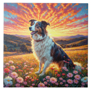 Azulejo Perro Border Collie