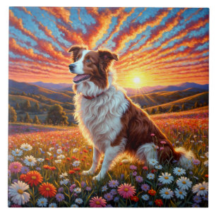 Azulejo Perro Border Collie