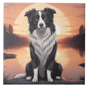 Azulejo Perro Border Collie