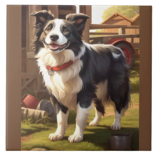 Azulejo Perro Border Collie