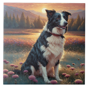 Azulejo Perro Border Collie