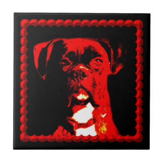 Azulejo Perro Boxeador Tile Cerámico