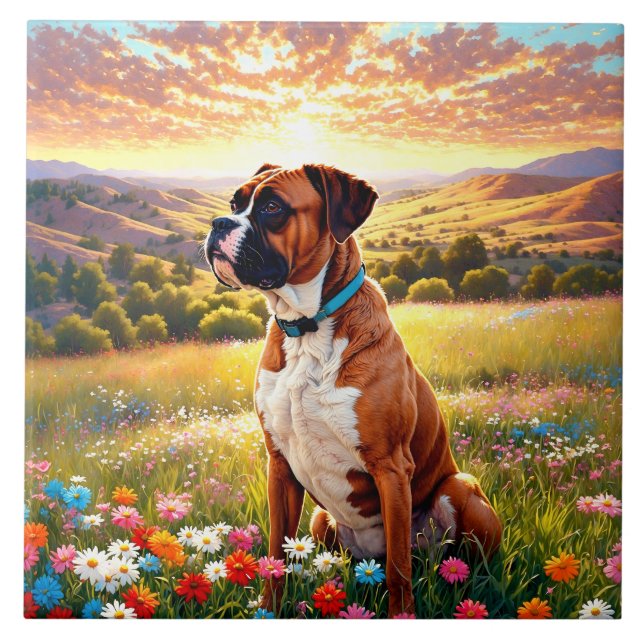 Azulejo Perro boxer (Frente)