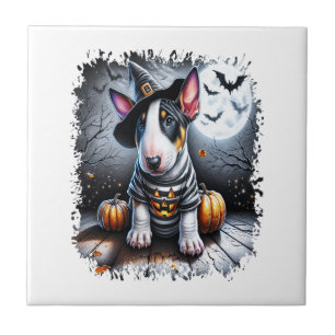 Azulejo Perro Bull Terrier Halloween