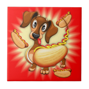 Azulejo Perro caliente de Dachshund