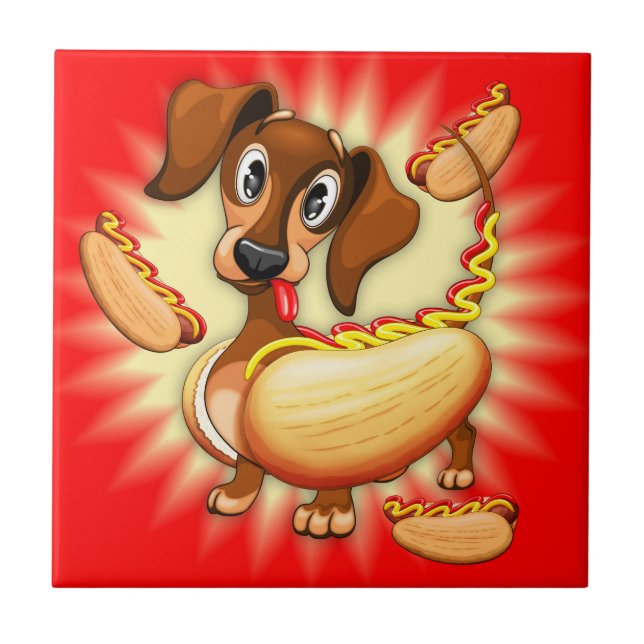 Azulejo Perro caliente de Dachshund (Frente)