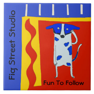 Azulejo Perro cómico, editar texto Tile cerámico