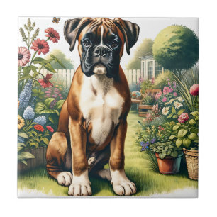 Azulejo Perro Cute Boxer