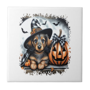 Azulejo Perro Dachshund Halloween
