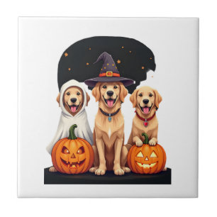 Azulejo Perro de aguas Retriever Fantasma Halloween Truco
