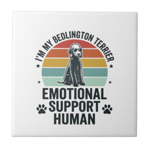 Azulejo Perro de apoyo emocional Bedlington Terrier Vintag