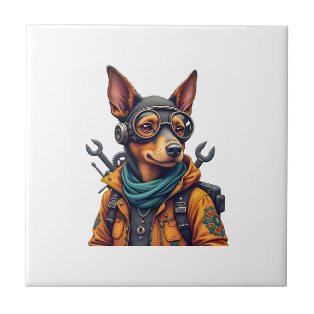 Azulejo Perro de Aventura   (Frente)